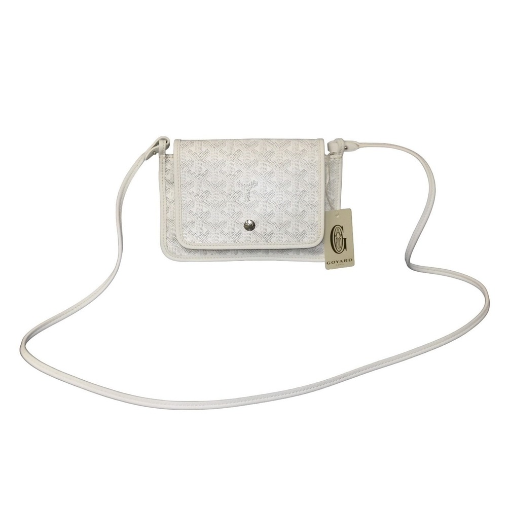 GOYARD Plumet shoulder bag pouch wallet white leather